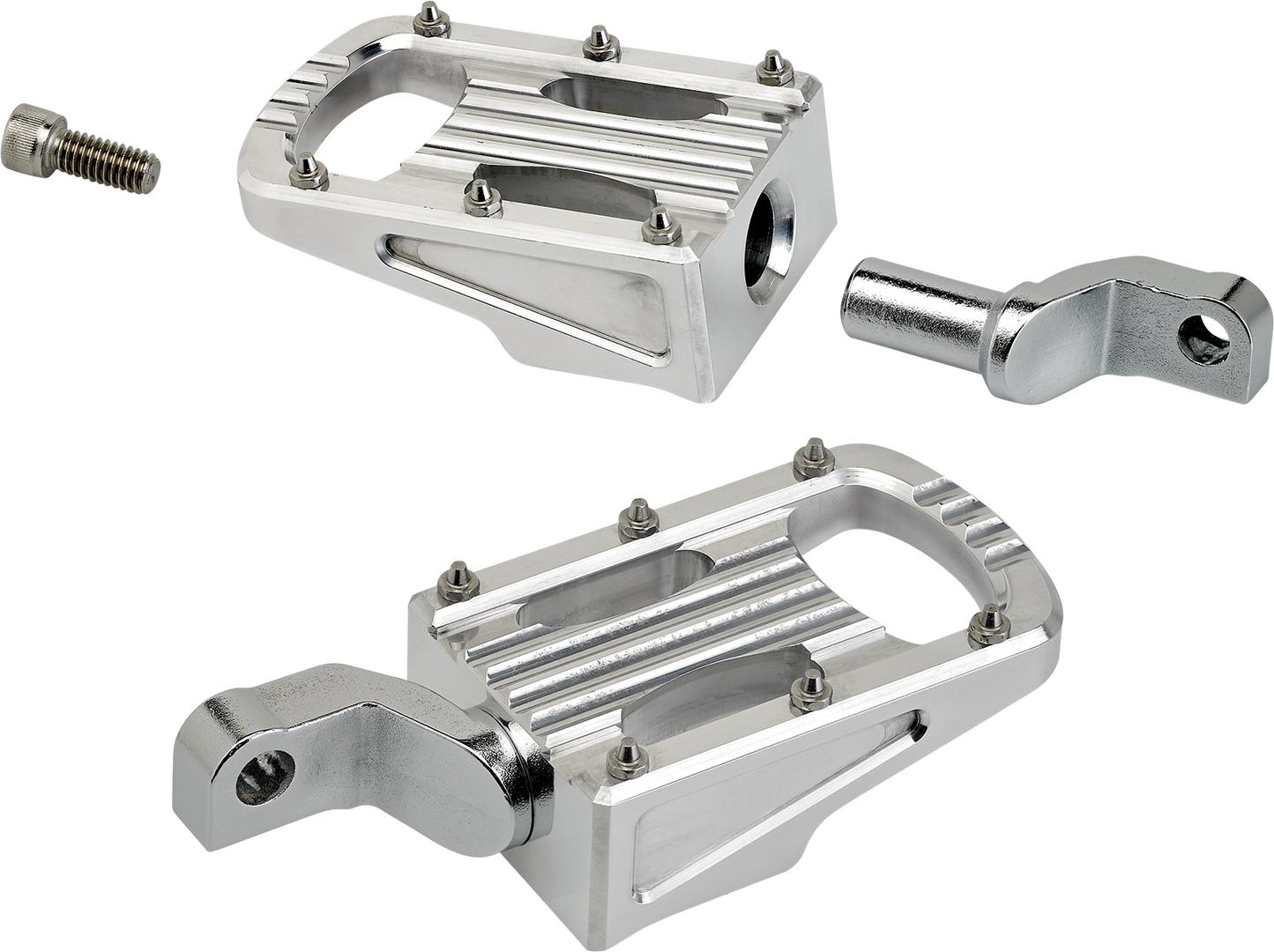 Polished BILTWELL Punisher motorcycle footpeg from Bill's Exhausts, showing a durable metal step with detailed design.