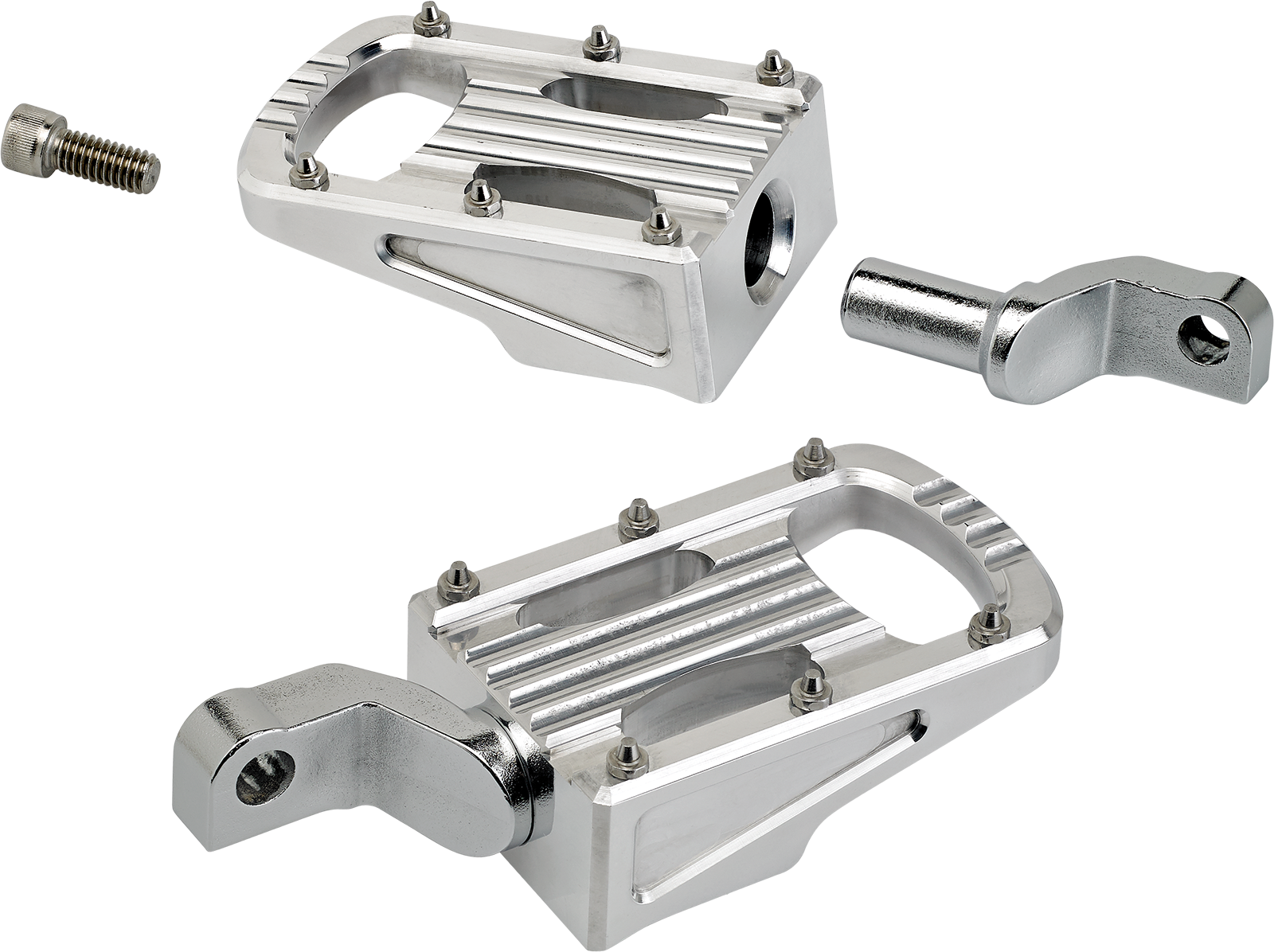 Polished BILTWELL Punisher motorcycle footpeg from Bill's Exhausts, showing a durable metal step with detailed design.