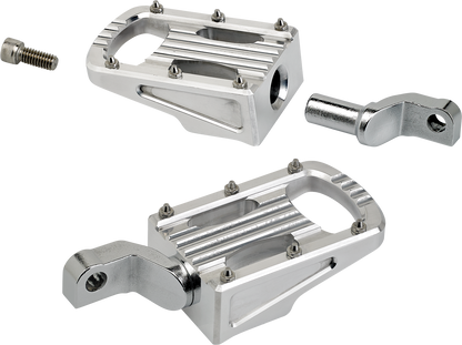 Polished BILTWELL Punisher motorcycle footpeg from Bill's Exhausts, showing a durable metal step with detailed design.