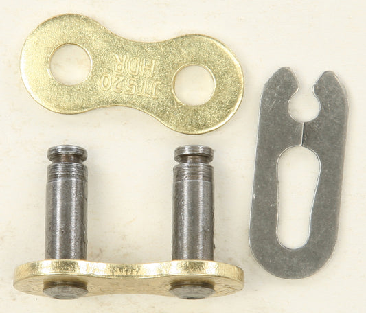 JT Master Link HDR Clip in gold and black, designed for secure cable connections, shown in a close-up of the product.