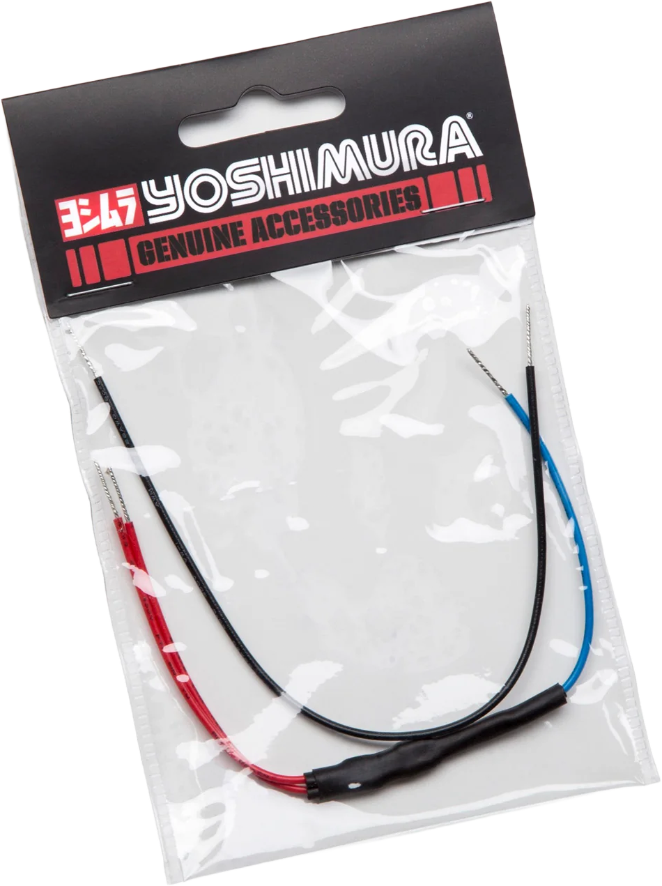 YOSHIMURA LED turn signals diode kit with universal brackets, showing sleek compact design and wiring for motorcycle lighting.