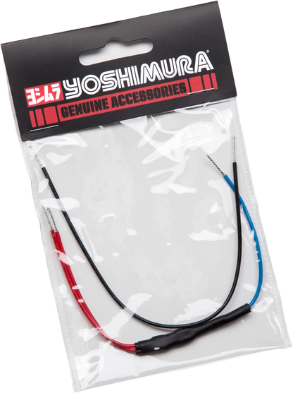 YOSHIMURA LED turn signals diode kit with universal brackets, showing sleek compact design and wiring for motorcycle lighting.