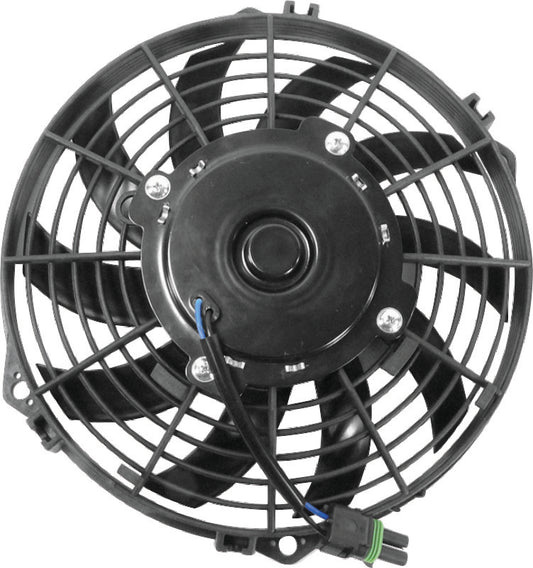 QuadBoss cooling fan assembly for Can-Am Outlander 650 ATV and UTV, part #495828, with fan blades and mounting components.