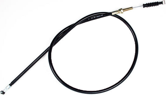 Black vinyl clutch cable by MOTION PRO with longitudinally-wound housing and chrome fittings for motorcycle control.