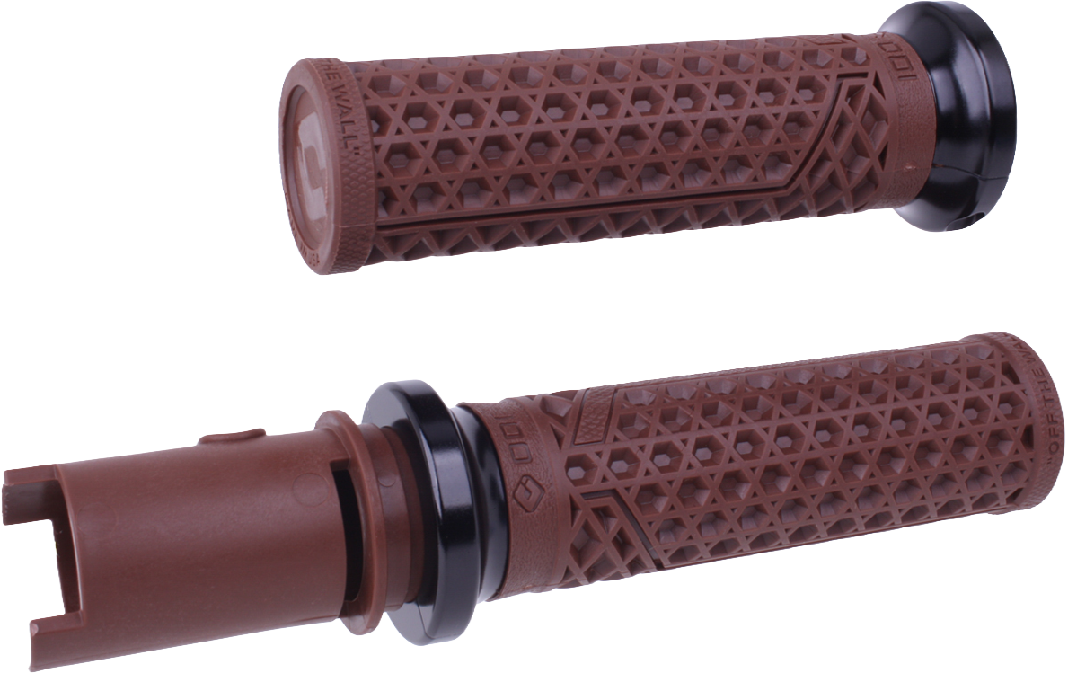 ODI Van's Lock-On grips in brown and black designed for CVO Harley-Davidson 2023-2024 motorcycle handlebar.