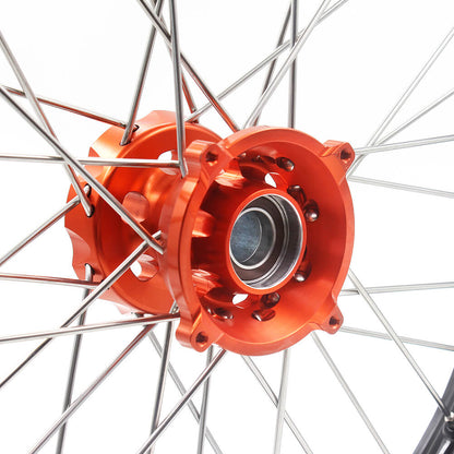 KKE 17"*1.4/14"*1.6 Kid's Small Wheels Rims Fit KTM SX 85 2003-2020 Orange Hub - Howling Moto