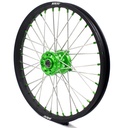 KKE 21 & 19 MX Wheels for Kawasaki KX250F 2019 and 2021 Green Nipple(2020 Excluded) - Howling Moto