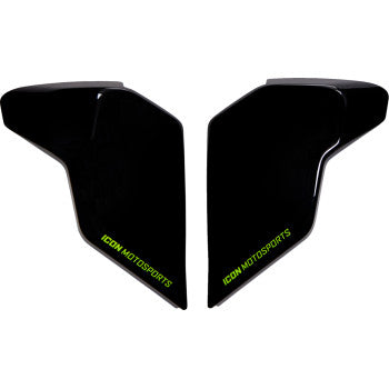 Bill's Exhausts ICON Airflite™ Side Plates for Crosslink Hi-Viz helmet, durable and vibrant motorcycle helmet parts.