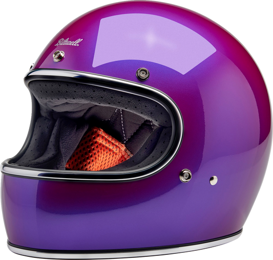 BILTWELL Gringo helmet in metallic grape color, 2XL size, featuring a glossy finish and classic helmet design.
