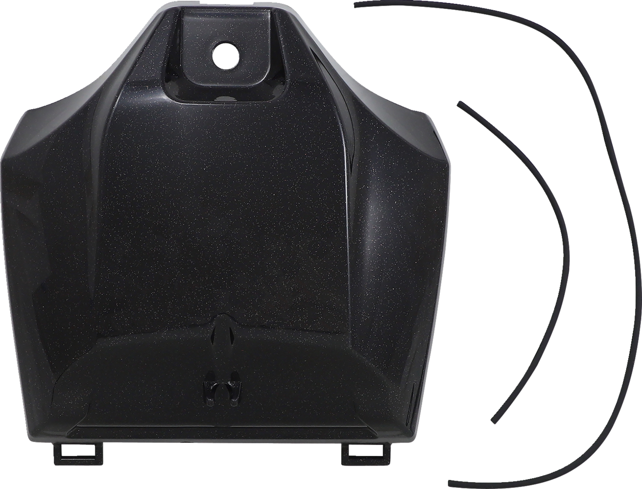 A black and metallic Acerbis tank cover for motorcycle body protection, designed by Bill's Exhausts.