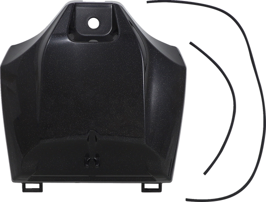 A black and metallic Acerbis tank cover for motorcycle body, designed for durability and style.