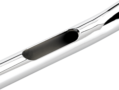 Chrome BILTWELL Tyson XL pullback handlebar for motorcycles, 14-inch width, with a stylish and durable design.