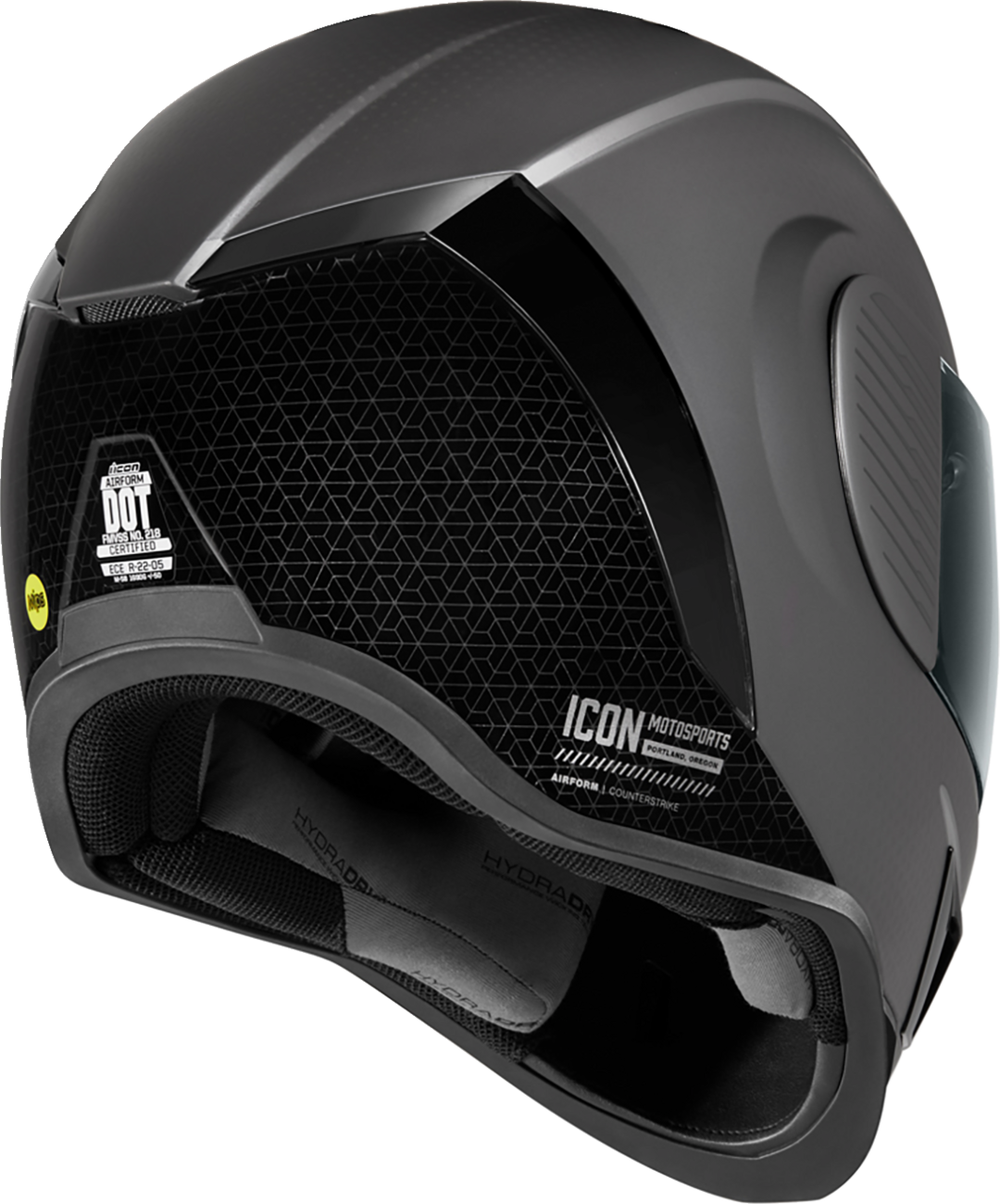 Bill's Exhausts ICON Airform MIPS Counterstrike helmet in silver, XL size with sleek design and adjustable straps.