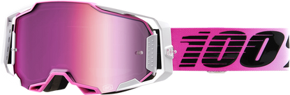 Bill's Exhausts 100% Armega Harmony goggles with red mirror lenses, featuring a sleek design and adjustable strap.