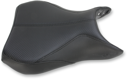 Bill's Exhausts SADDLEMEN GP-V1 motorcycle seat for YZF '03-'10, standard size, black seat with textured surface.