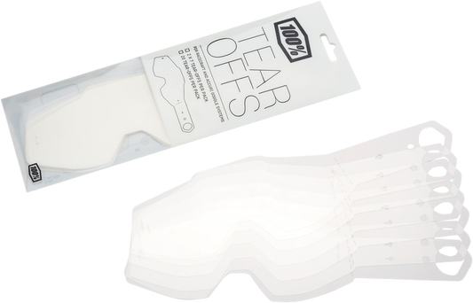 Bill's Exhausts laminated tear-offs, two packs of seven each, designed for motorcycle goggles or helmets, with clear laminated surface.