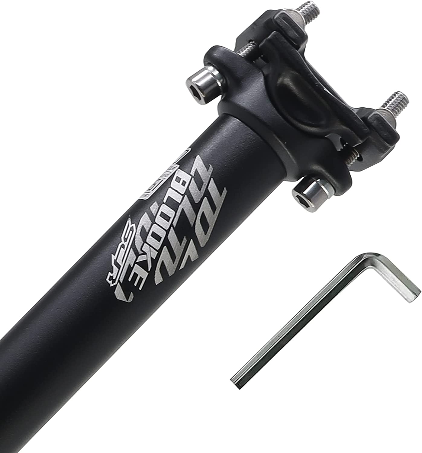Hycline aluminum alloy bicycle seatpost adjustable 25.4/27.2 x 400mm for mountain and road bikes, featuring smooth height adjustment.