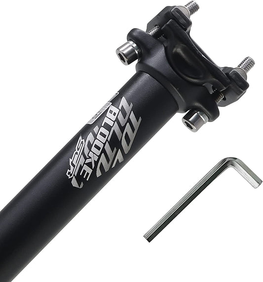 Hycline aluminum alloy bicycle seatpost adjustable 25.4/27.2 x 400mm for mountain and road bikes, featuring smooth height adjustment.