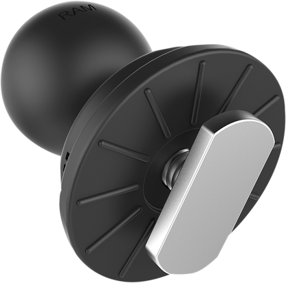 Bill's Exhausts RAM MOUNTS Tough Track Ball engine mount, durable black metal with adjustable ball joint for secure positioning.