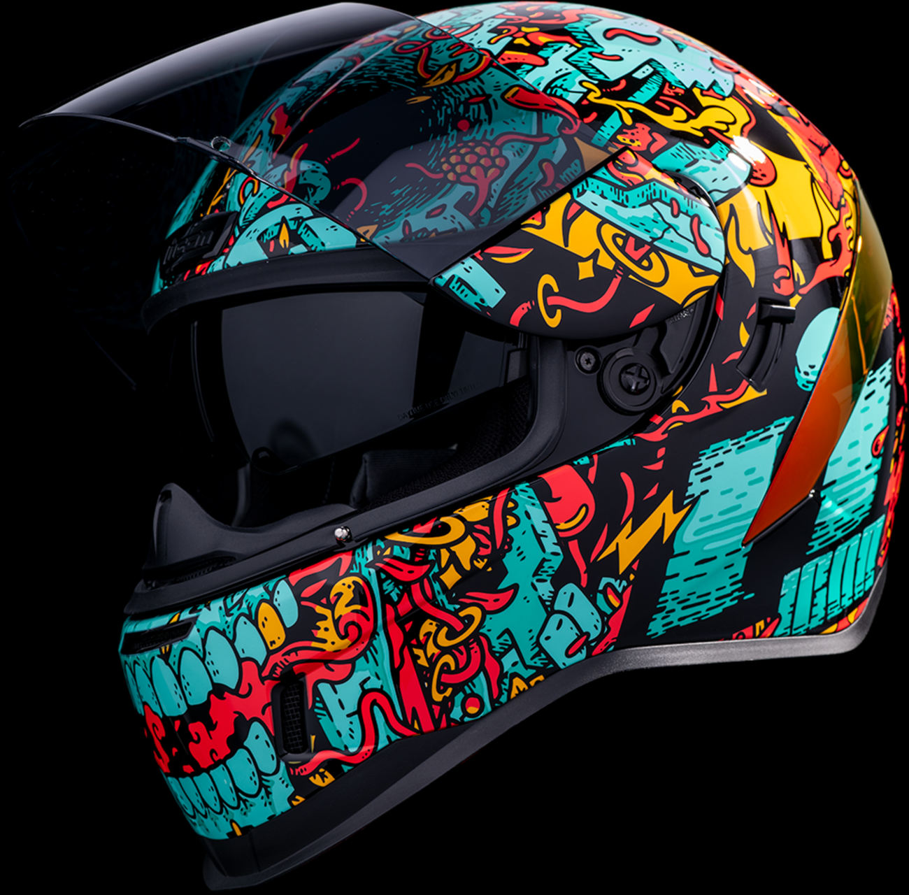 ICON Airform™ Helmet by Bill's Exhausts, Munchies edition, blue MIPS helmet in medium size with aerodynamic design and ventilation.