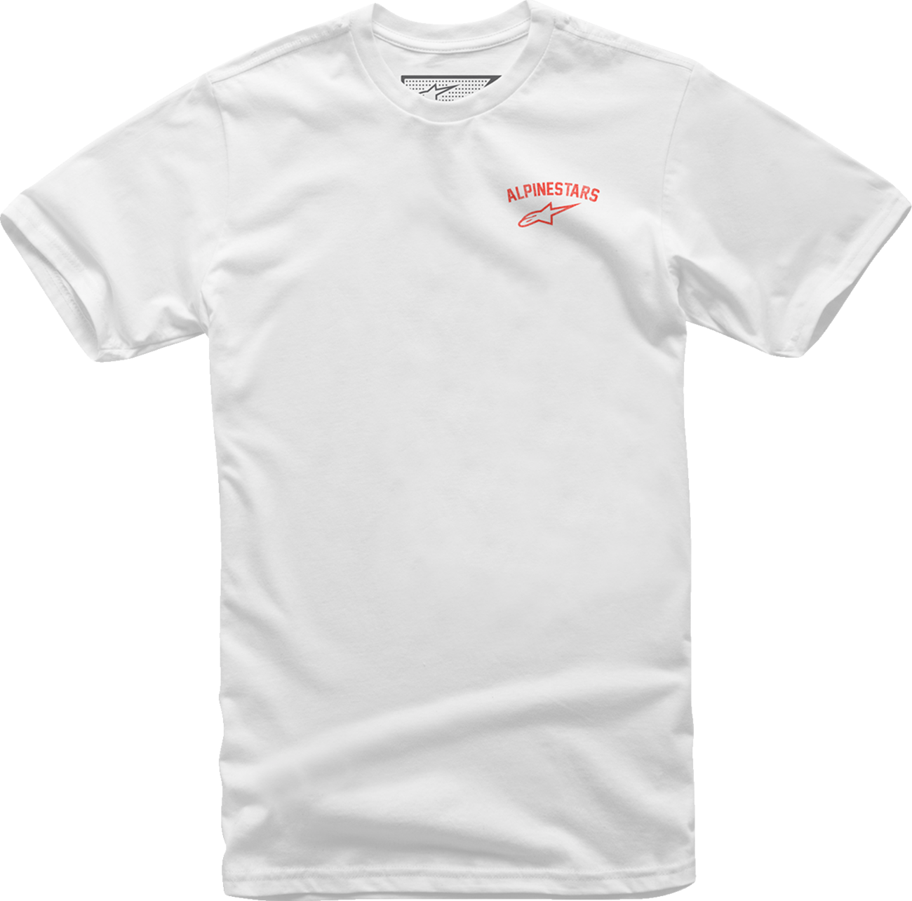 Alpinestars Speedway T-Shirt in white, size medium, featuring the Alpinestars logo on the front, casual fit, made of soft fabric.