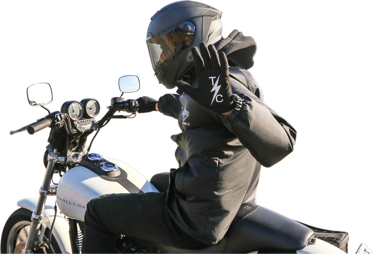 Black THRASHIN SUPPLY CO. Stealth V2 gloves in medium size with reinforced palms and flexible design, suitable for sports or outdoor activities.