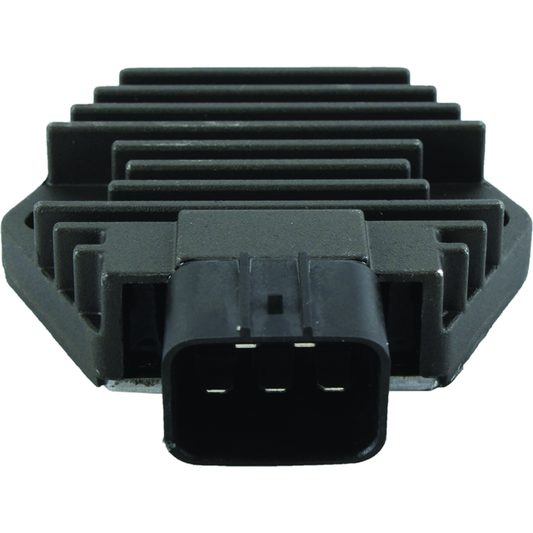 QuadBoss voltage regulator for Honda TRX400FW Foreman and TRX450R models, showing the black regulator with wiring connections.