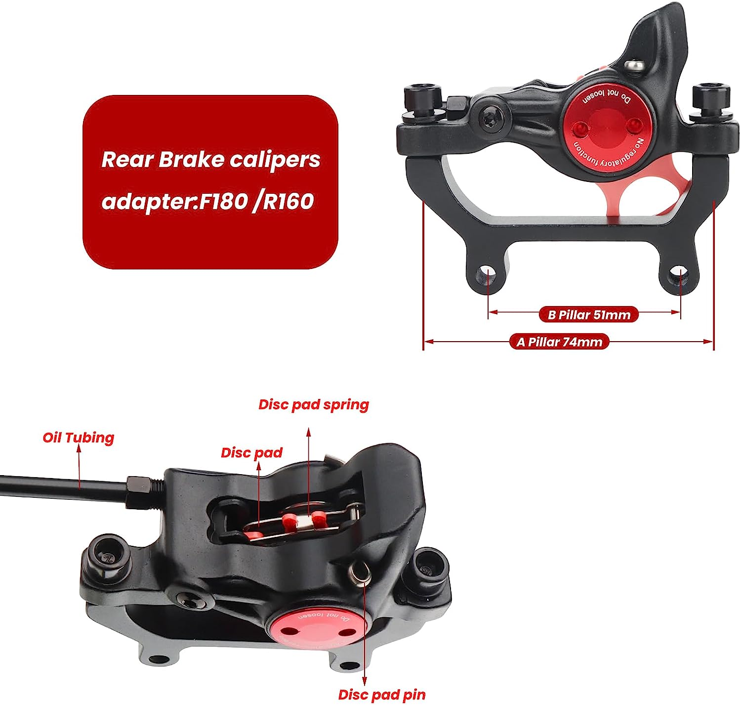 Hycline ZOOM HB-875E/876E right rear hydraulic disc brake for bikes, showcasing the brake caliper and hydraulic components.