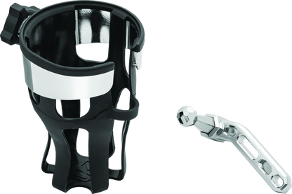 Kuryakyn Reflex Drink Holder perch mount in chrome, secure and adjustable beverage holder for powersports vehicles.