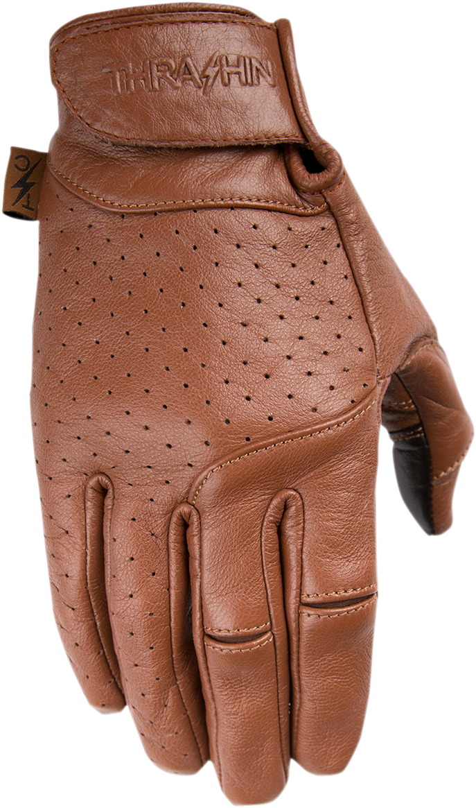 Brown Siege Leather Gloves by THRASHIN SUPPLY CO. in XL size, featuring durable leather construction and reinforced design.