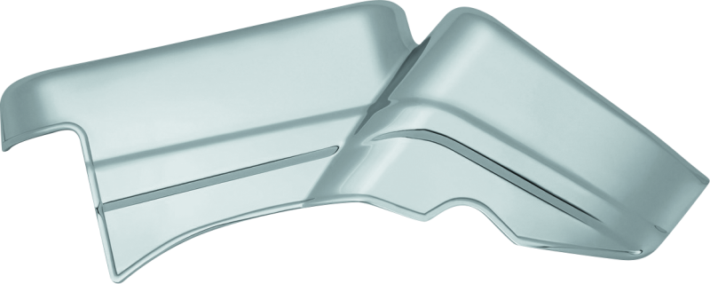 Kuryakyn chrome cylinder base cover for Indian Motorcycle models, showcasing shiny, detailed motorcycle engine protection.