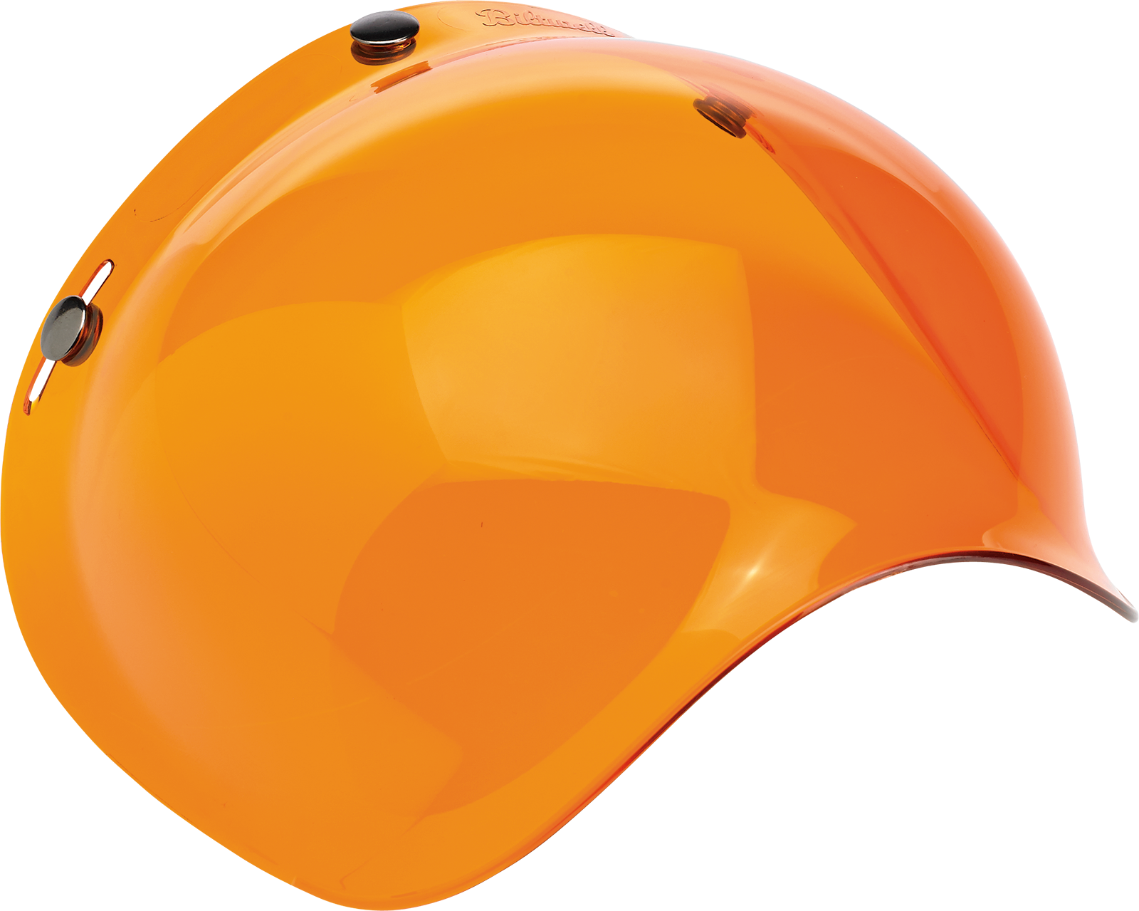 BILTWELL Bubble Shield Amber helmet part for 2001-104 helmets, featuring clear amber-colored shield attached to a motorcycle helmet.
