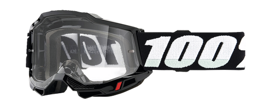 100% Accuri 2 Junior Goggles - Black - Clear 50024-00010 - Howling Moto