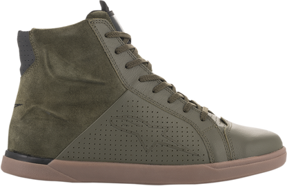 Alpinestars Jam Air shoes in military green with black accents, US size 10, featuring breathable design and sporty style.