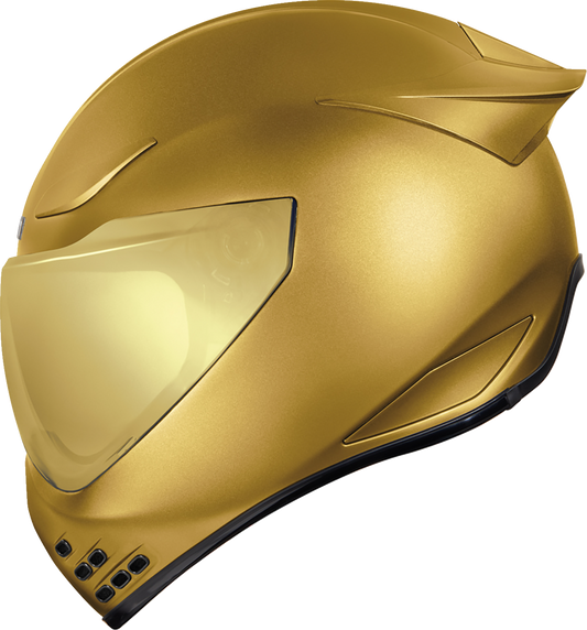 Gold ICON Domain™ Helmet in Cornelius design, medium size, featuring sleek helmet shape and detailed graphics.