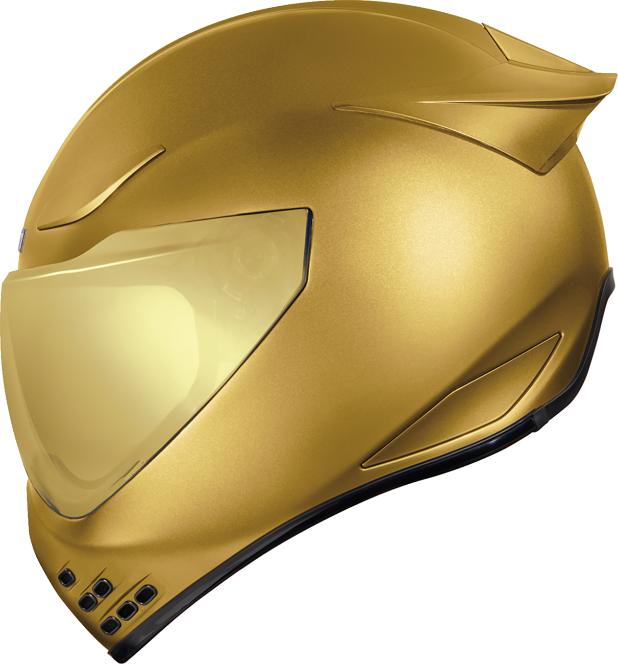 ICON Domain™ Cornelius Gold helmet in small size, featuring a sleek design with a glossy gold finish and secure strap.