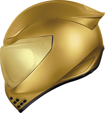 ICON Domain™ Cornelius Gold helmet in small size, featuring a sleek design with a glossy gold finish and secure strap.
