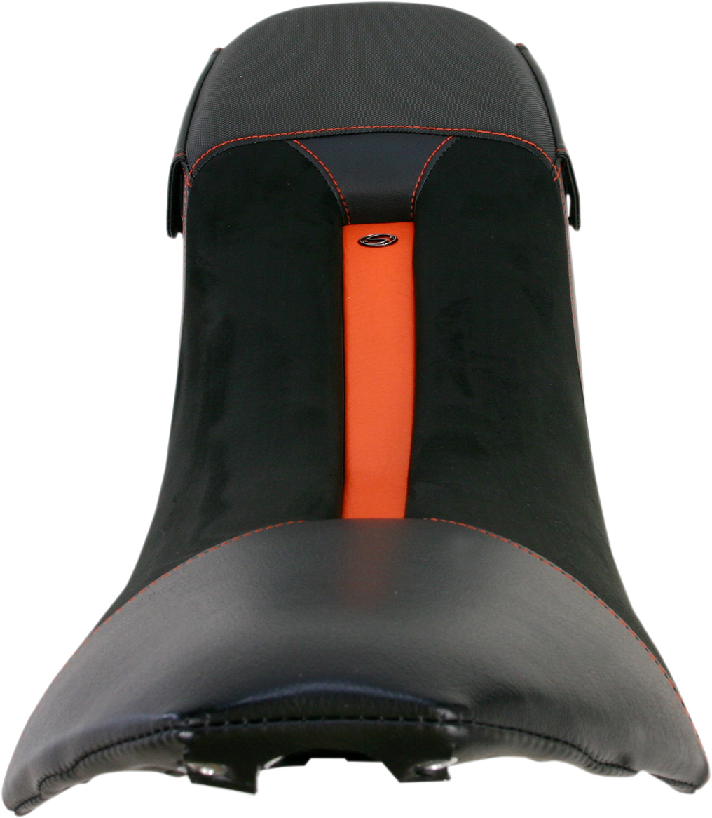 Bill's Exhausts SADDLEMEN Adventure Seat Low for Super Enduro 950 motorcycle, showing the black seat with textured surface.