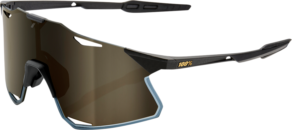 100% Hypercraft Sunglasses - Matte Black - Gold Mirror Lens 60000-00001 - Howling Moto