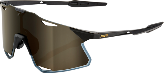 100% Hypercraft Sunglasses - Matte Black - Gold Mirror Lens 60000-00001 - Howling Moto