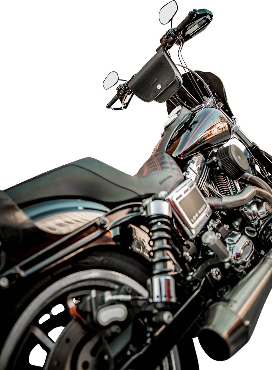 Bill's Exhausts SADDLEMEN handlebar bag for motorcycle seats, with secure straps and compact storage capacity.