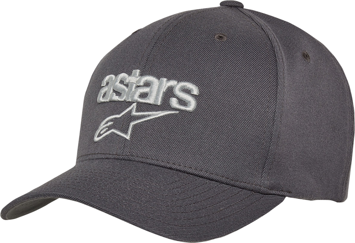Alpinestars Heritage Blaze Hat in charcoal and gray, small/medium size, featuring a protective design and stylish branding.