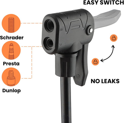 Hycline bicycle pump with gauge booster for bike tires, featuring a compact design and digital pressure display.