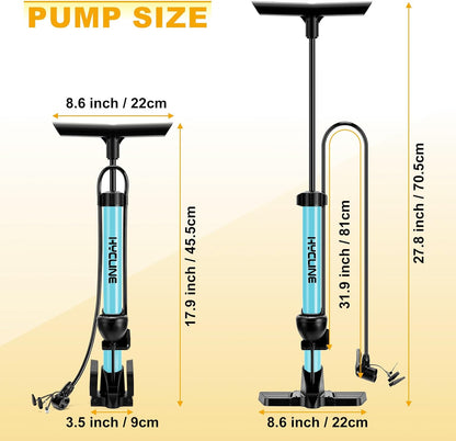 Hycline NT1 bicycle pump with digital gauge and ergonomic handle for easy inflation of bike tires.