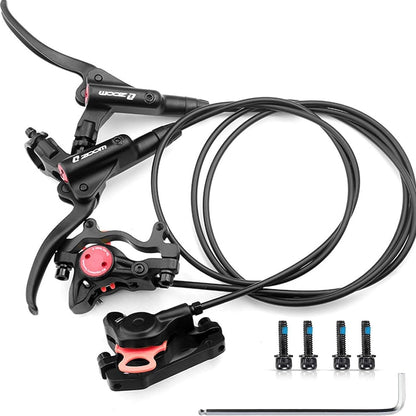 Hycline ZOOM HB-875E/876E right rear hydraulic disc brake for bikes, showing the hydraulic brake caliper and mounting hardware.