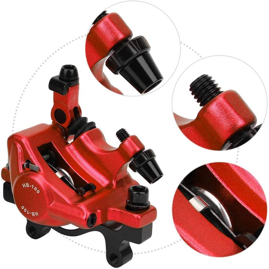 Hycline ZOOM XTECH HB-100 hydraulic disc brake caliper, dual-piston for mountain bikes, eBikes, and scooters, mounted on bicycle frame