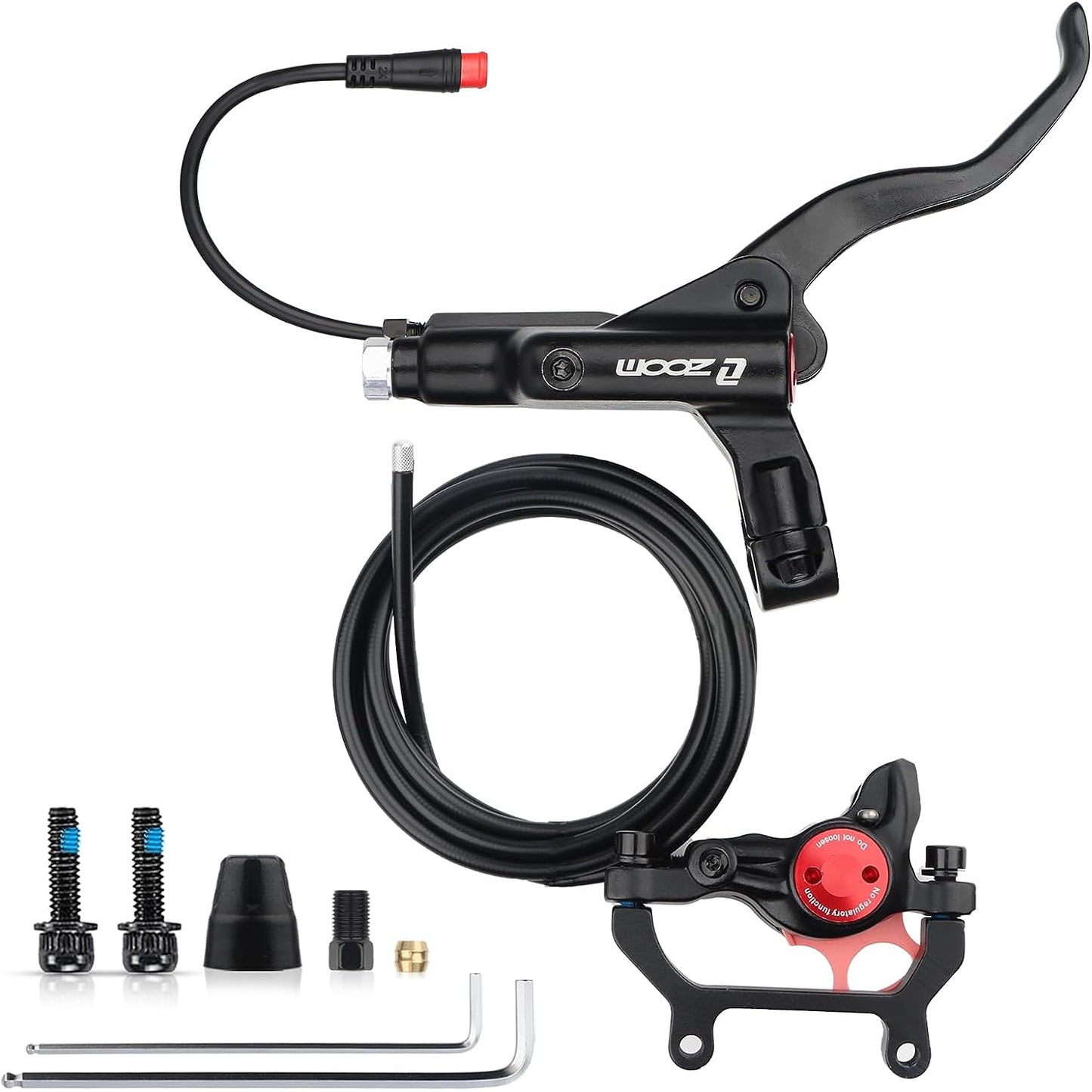 Hycline ZOOM HB-875E/876E right rear hydraulic disc brake for bikes, showing the brake caliper and hydraulic components.