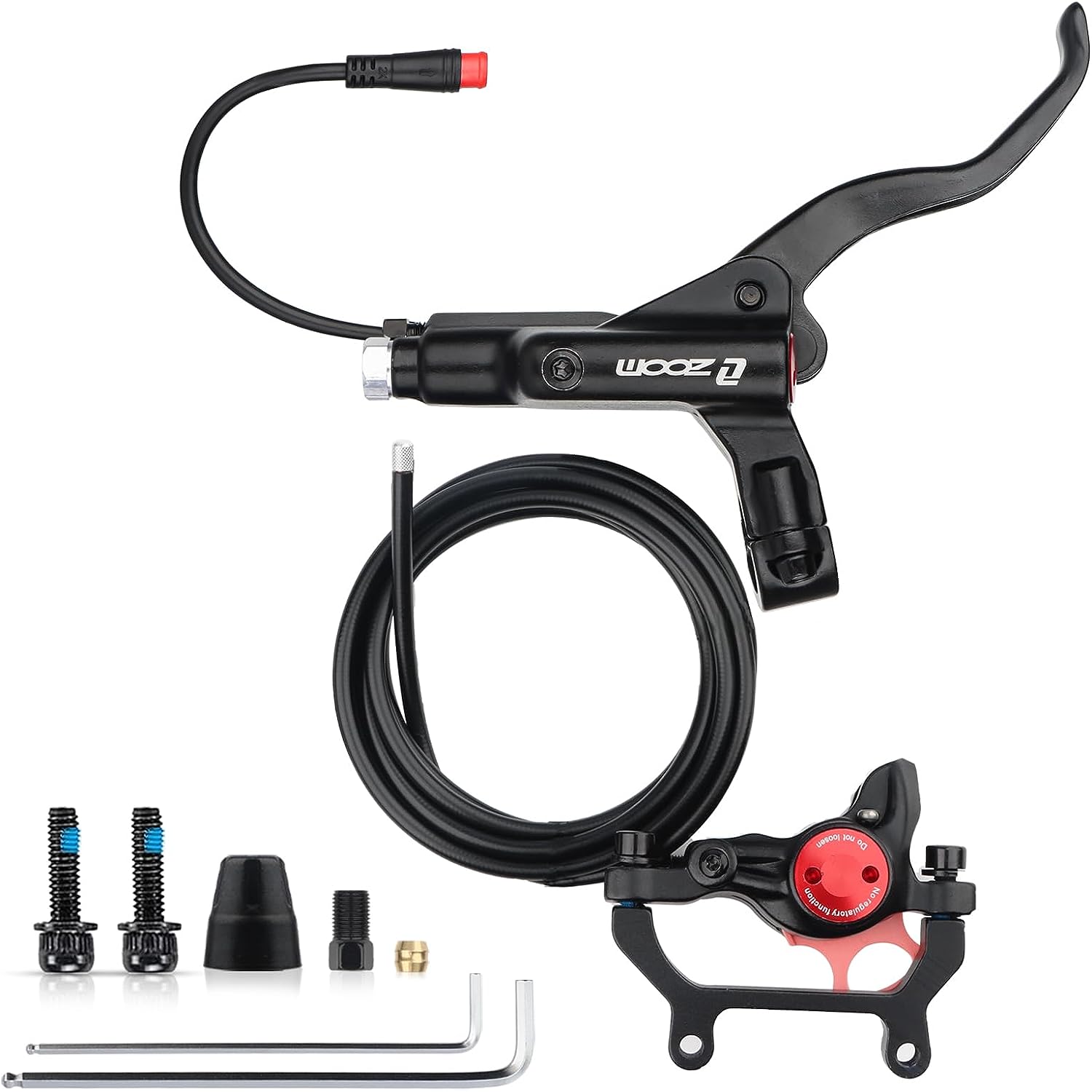 Hycline ZOOM HB-875E/876E right rear hydraulic disc brake for bikes, showing the brake caliper and hydraulic components.