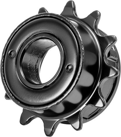 Hycline 12T or 14T single speed bike freewheel, bicycle cassette component with metal gear teeth and black finish.