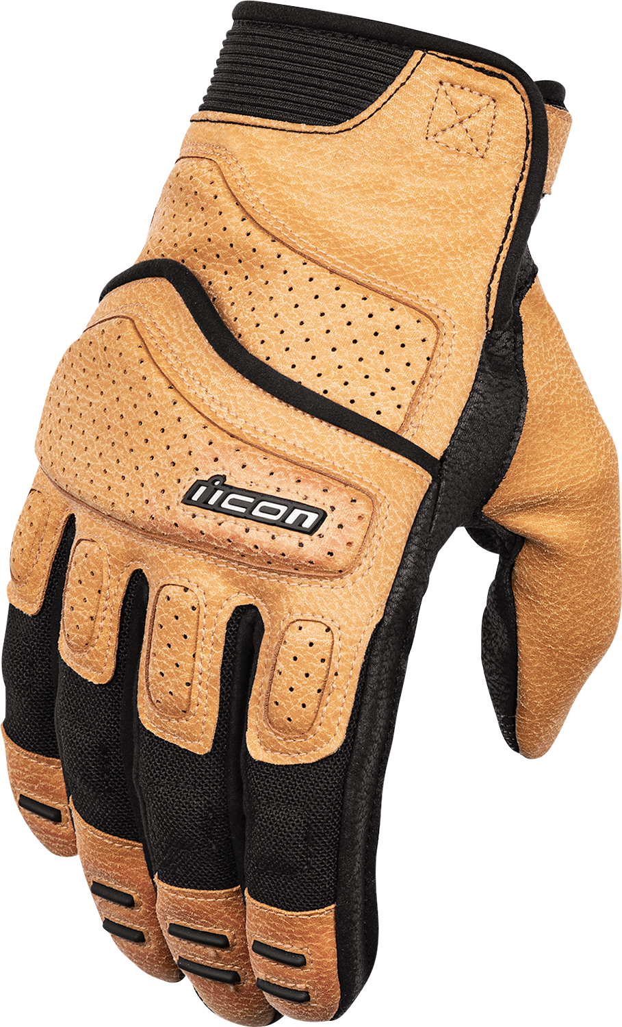 ICON Women's Superduty3™ gloves in tan, XS, designed for durability and comfort, featuring reinforced palms and adjustable wrist straps.
